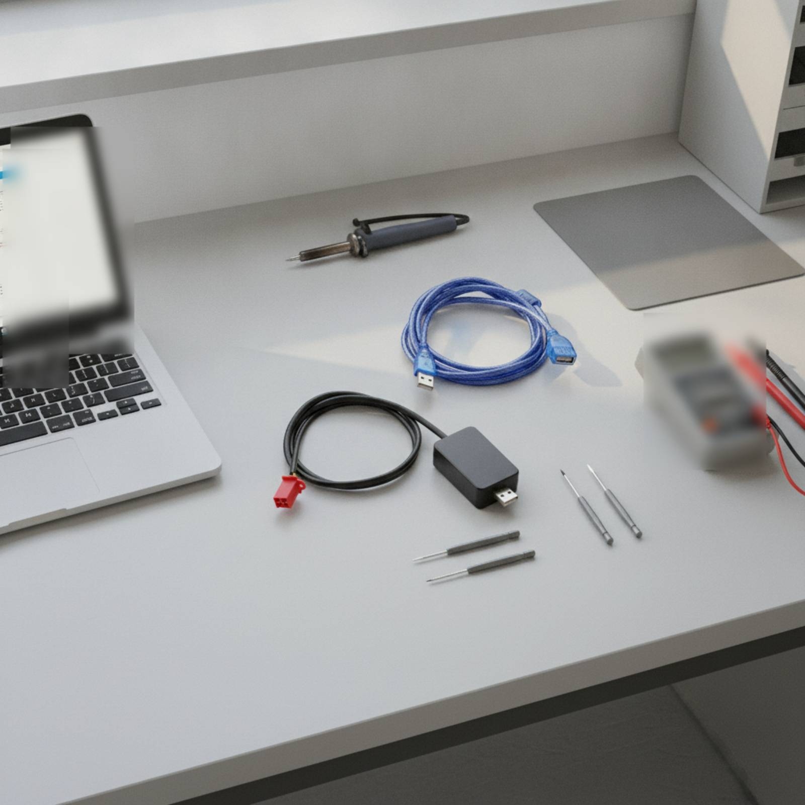 Workshop Tools Bench - 2 stuks USB-debuggingkabel Opgerolde bedieningskabel Compact