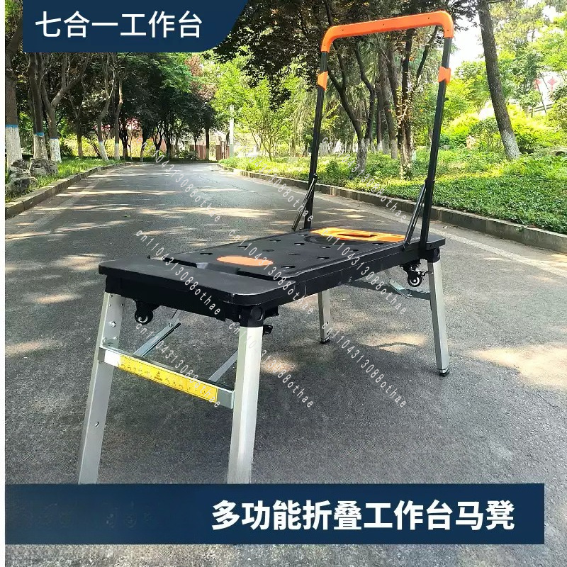 Workshop Tools Table - DIY Houtbewerkingstafel Draagbare Trolley Opvouwbare Kar