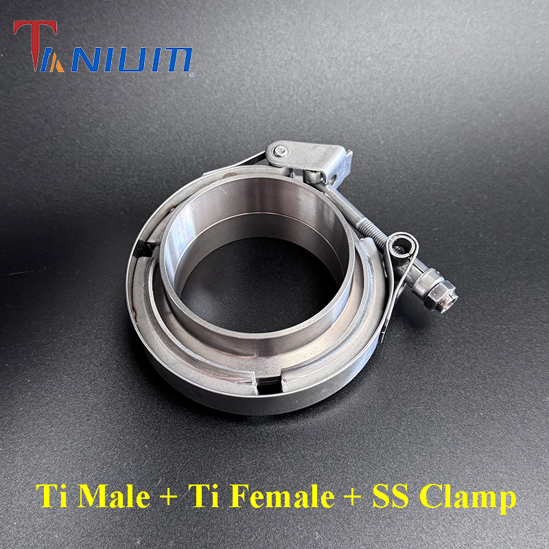 Pipe Clamp Bar - 32-127mm Titanium Uitlaatpijp Flens Man+Vrouw V-Band