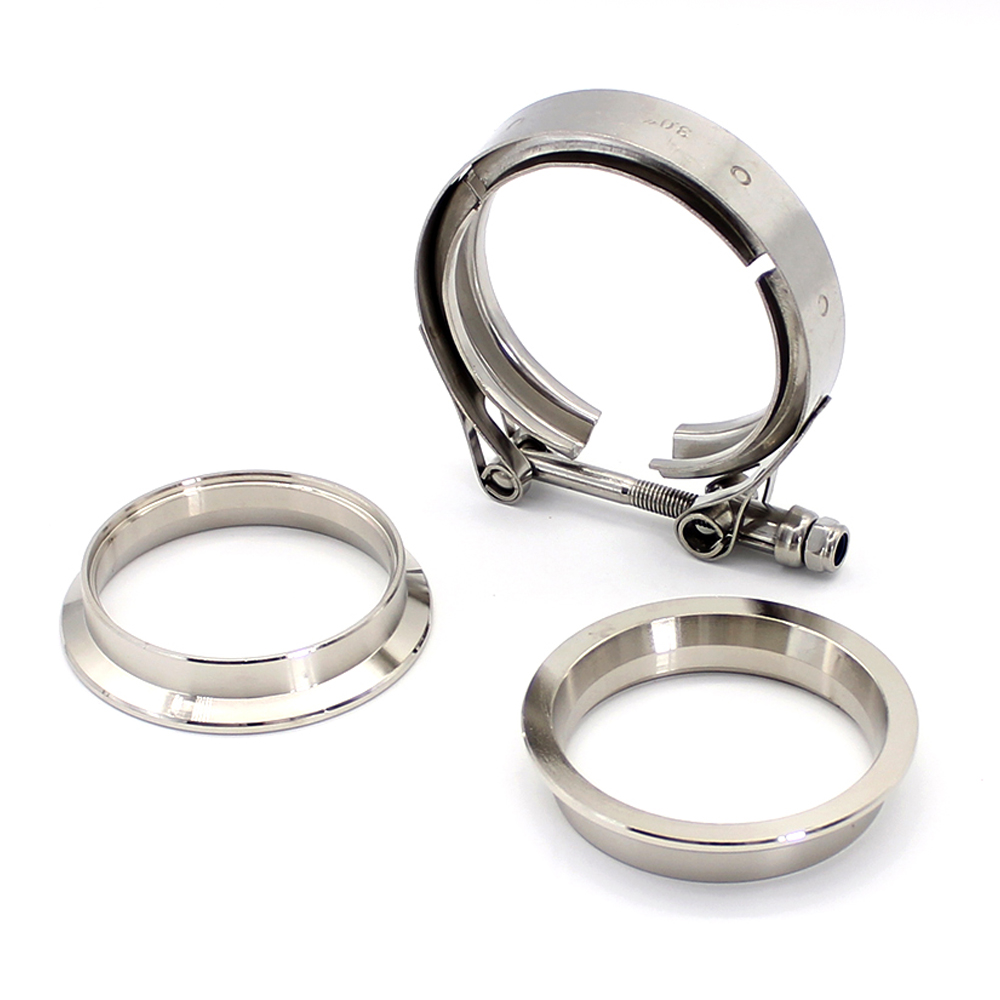 Pipe Clamp Bar - Roestvrijstalen V-bandklem met ijzeren flens 51/57/63/76/89/102mm