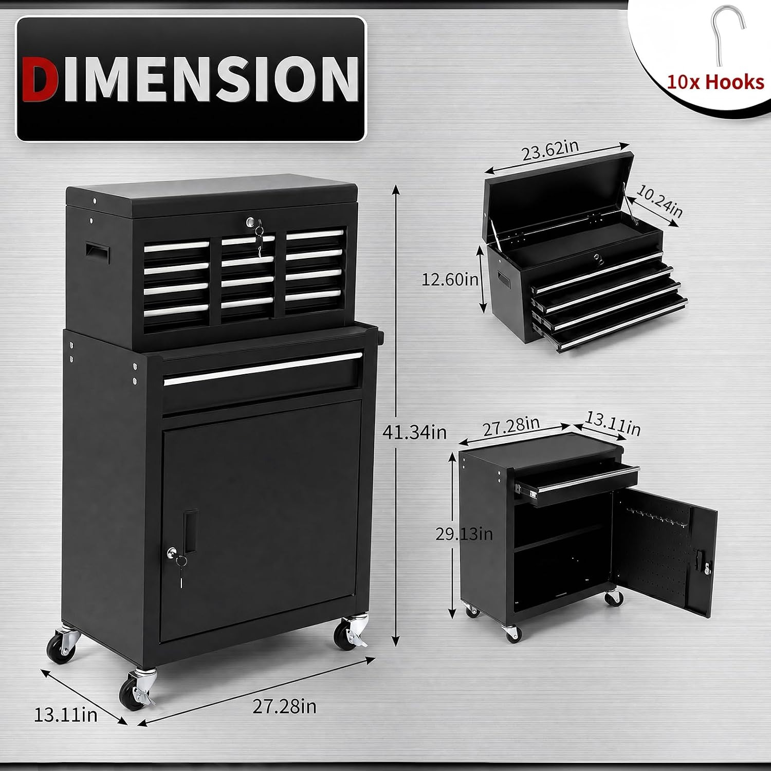 5-laden rolbare gereedschapska - Workshop Tools Trolley recensie en prijs